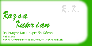 rozsa kuprian business card