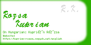 rozsa kuprian business card